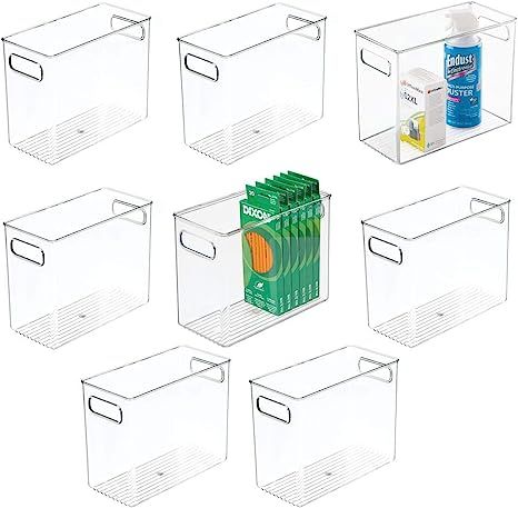 mDesign Plastic Home, Office Storage Organizer Bin with Handles - Container for Cabinets, Drawers... | Amazon (US)