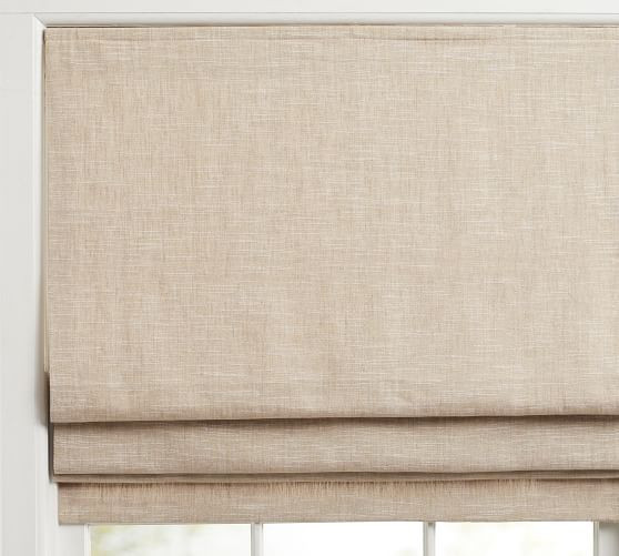 Emery Linen Cordless Roman Shade | Pottery Barn (US)