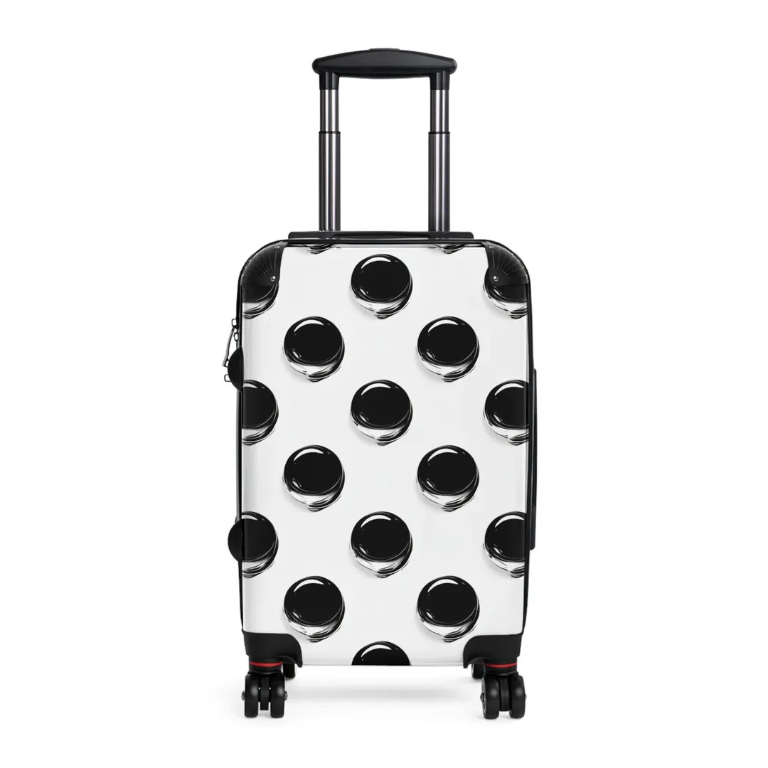 Black Polka Dot Suitcase | Carry-on Luggage - Etsy | Etsy (US)