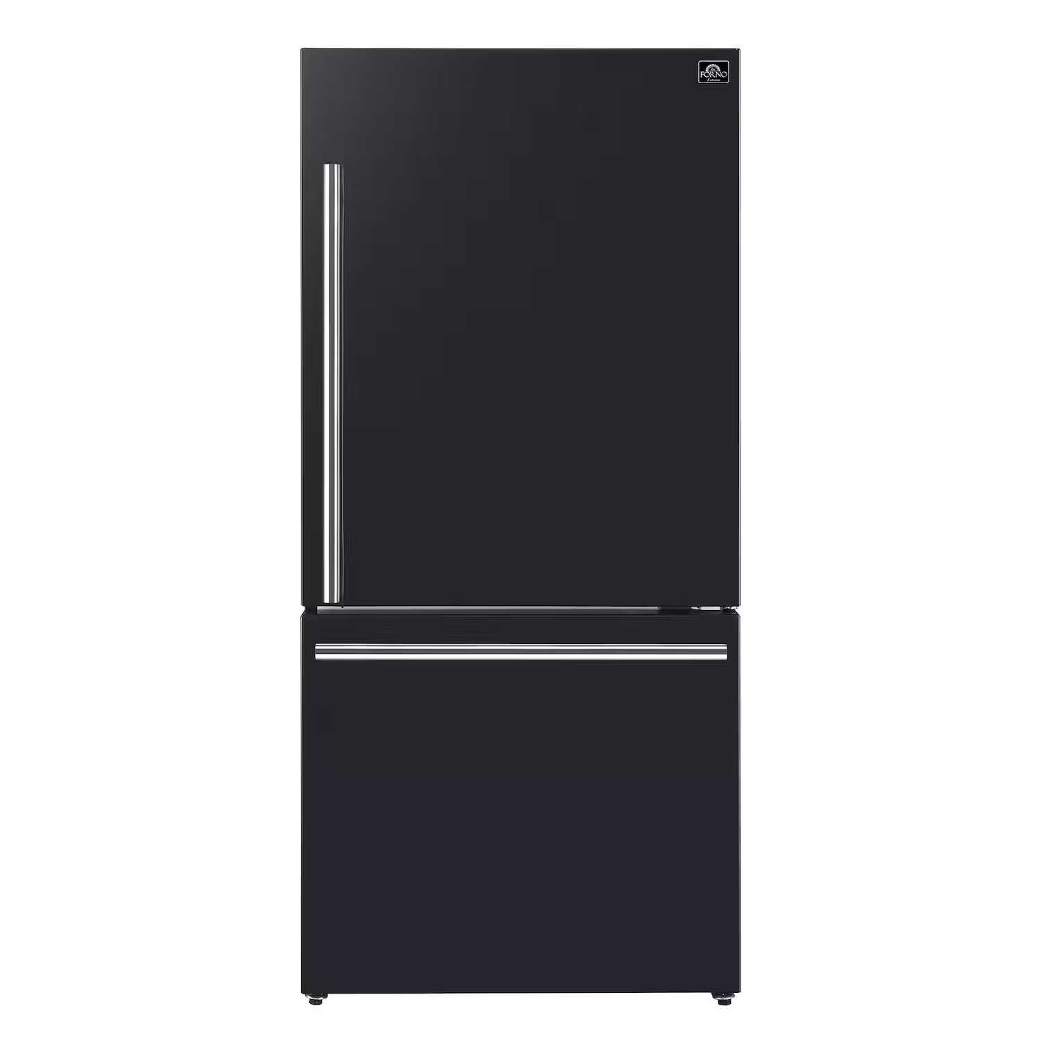 Forno Appliances - Milano Espresso 17.2 Cu. Ft. Counter-Depth Bottom Freezer Refrigerator with Right Swing Door, Antique Brass Handles - Black | Best Buy U.S.