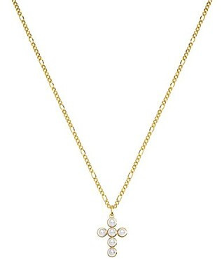 Electric Picks Pearl Cross Short Pendant Necklace - Gold | Dillard's