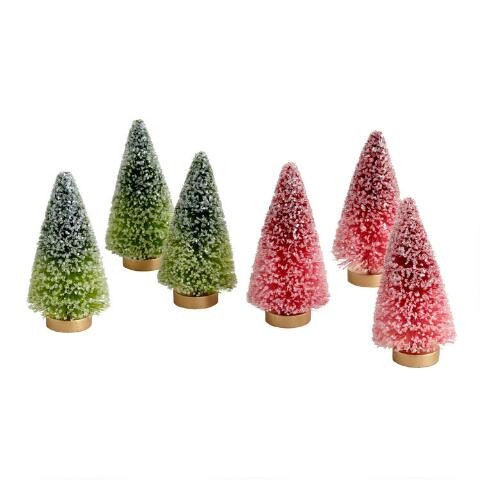 3 Pack Mini Ombre Bottlebrush Trees Set Of 2 | World Market
