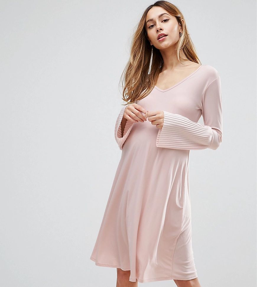 Bluebelle Maternity Fluted Sleeve Shift Dress-Pink | ASOS (Global)
