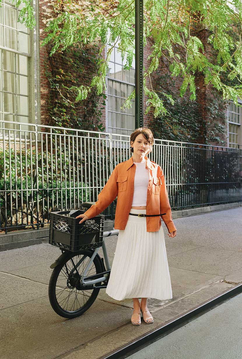 Dana Linen Shirt Jacket - Ginger | Petite Studio NYC