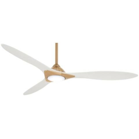 60" Minka Aire Sleek Soft Brass LED Indoor Smart Fan with Remote - #869F2 | Lamps Plus | Lamps Plus