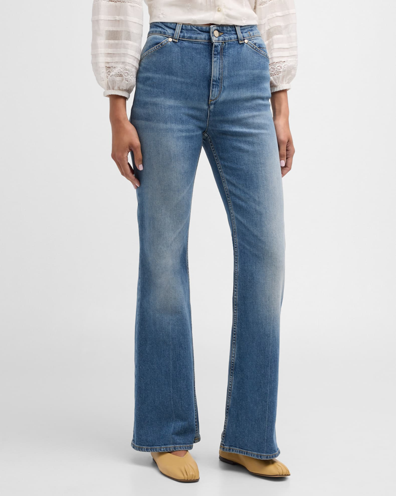 DOROTHEE SCHUMACHER Denim Love High-Rise Flared-Leg Jeans | Neiman Marcus