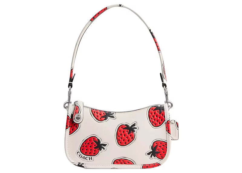 Coach Swinger Bag With Strawberry Print 20 Glovetanned Leather/Silver/Chalk Multi | StockX