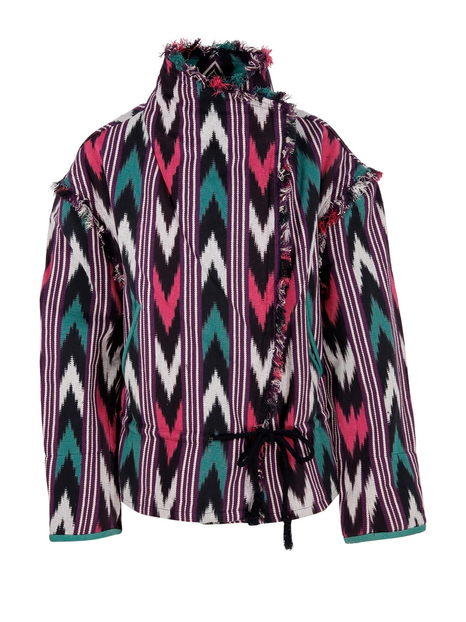 Isabel Marant Étoile Graphic Printed Frayed Edge Jacket | Cettire Global