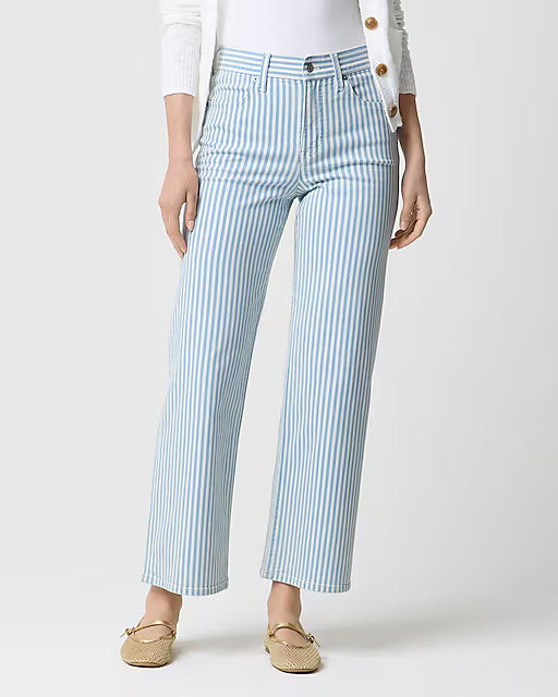 Striped wide-leg cropped jean | J.Crew Factory