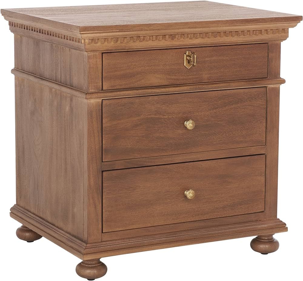 SAFAVIEH Brown (Fully Assembled) Couture Home Collection Allisyn 3-Drawer Wood Nightstand | Amazon (US)