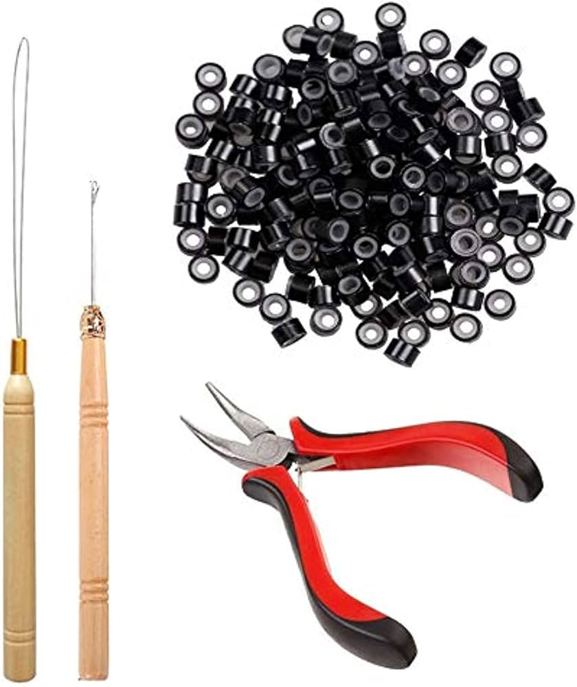 Orgrimmar Hair Extension Tool Kit Hair Extension Remove Pliers Pulling Hook 500 PCS Micro Silicon... | Amazon (US)