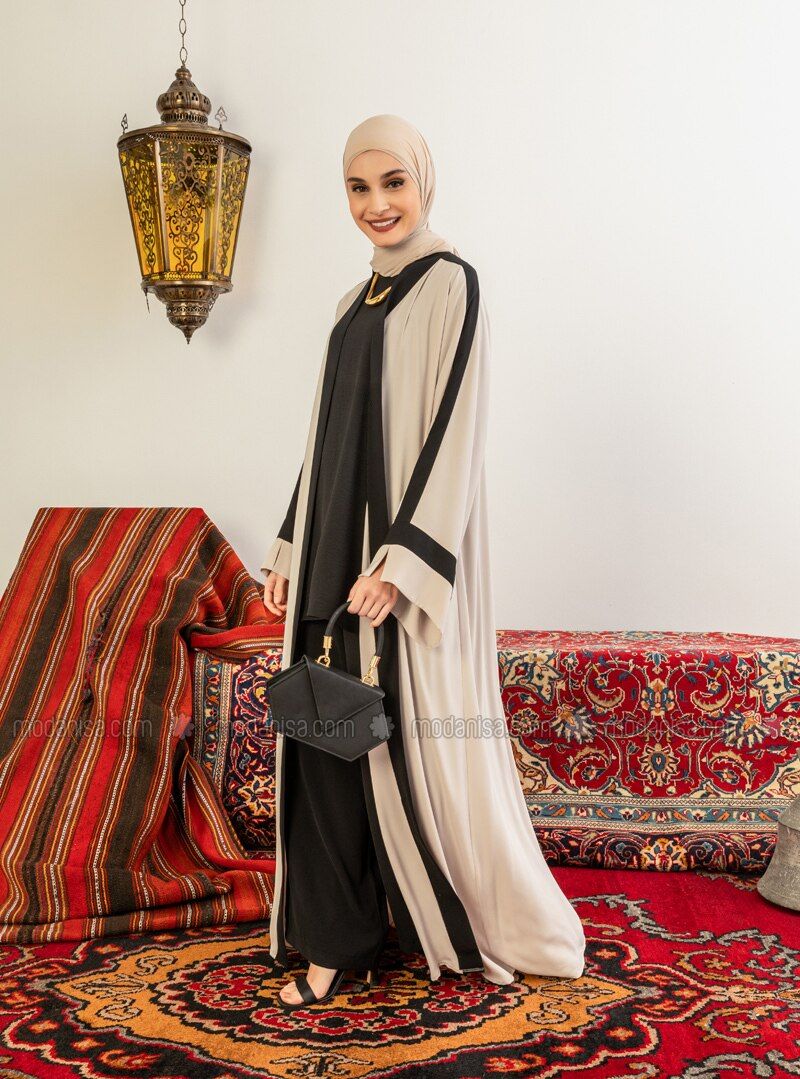 Beige - Unlined - Point Collar - Abaya | Modanisa (US)