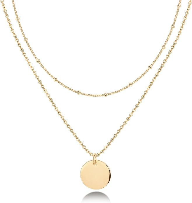 PAVOI 14K Gold Plated Layering Necklaces | Stylish Minimalist Design Pendant Necklaces | Butterfl... | Amazon (US)