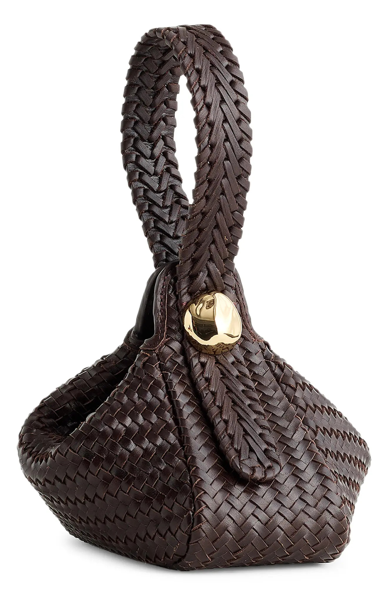 Madewell The Sculpted Metal Woven Leather Wristlet Bag (Women) | Nordstrom | Nordstrom