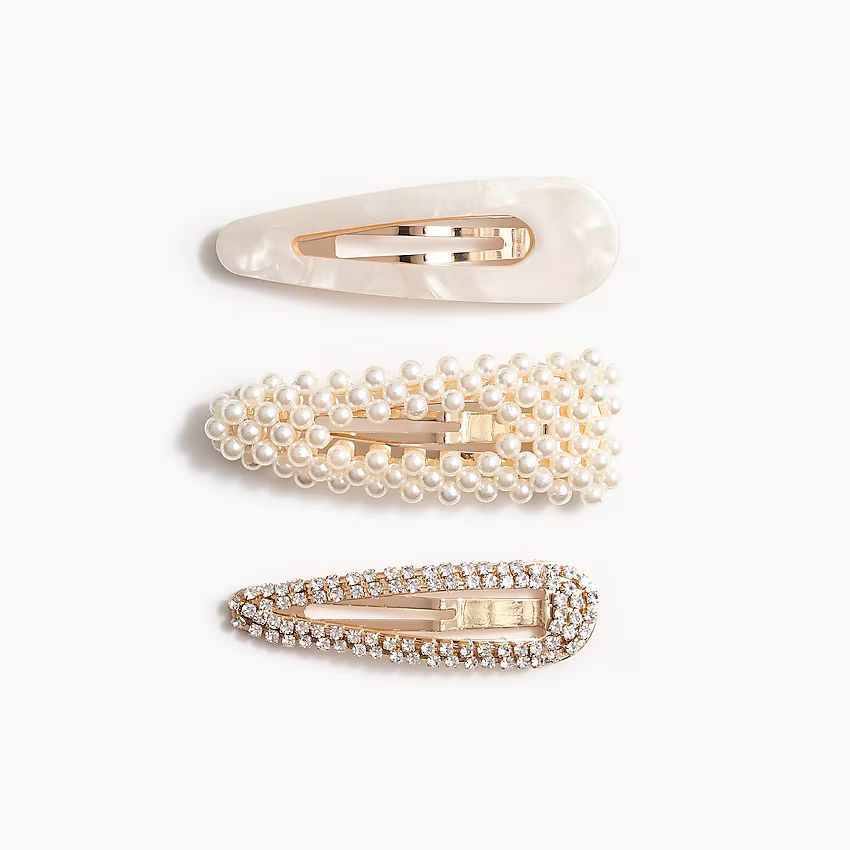 Pearl and crystal hair clip set | J.Crew Factory