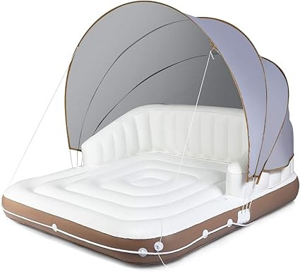 Giantex Canopy Island Inflatable Lounge, Floating Island Raft w/SPF50+ Retractable Detachable Sun... | Amazon (US)