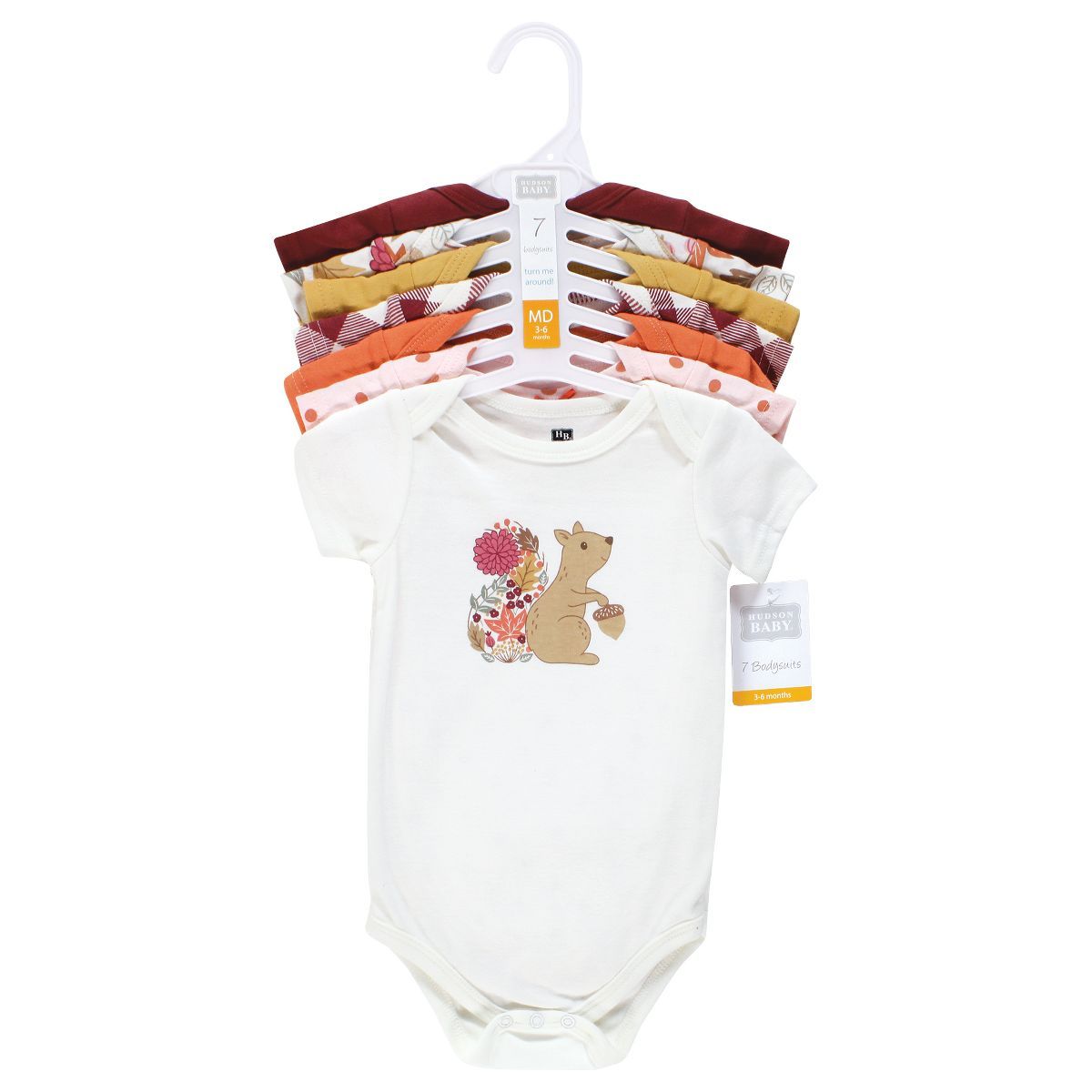 Hudson Baby Infant Girl Cotton Bodysuits, Fall Squirrel | Target