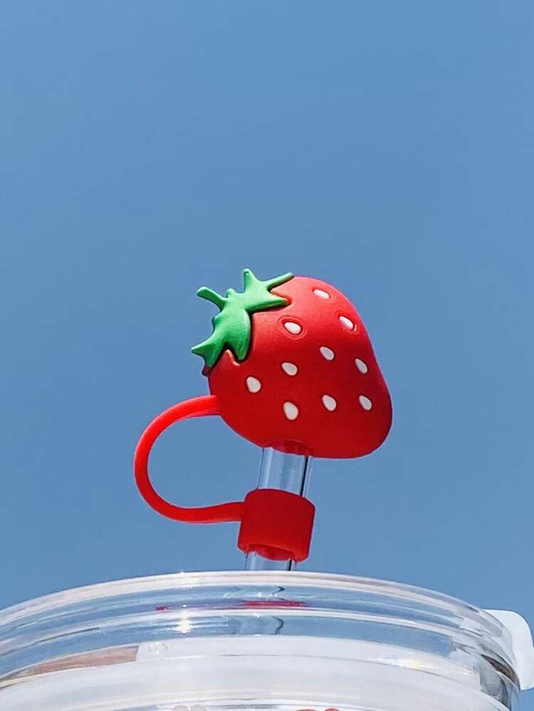 2pcs Strawberry Shaped Straw Tip Cover, Cute Straw Cap For Straw Tumbler | SHEIN