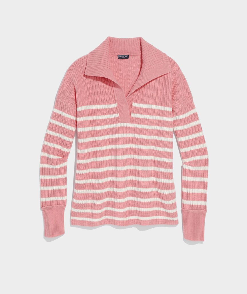 Ribbed Cashmere Stripe Polo Sweater | vineyard vines