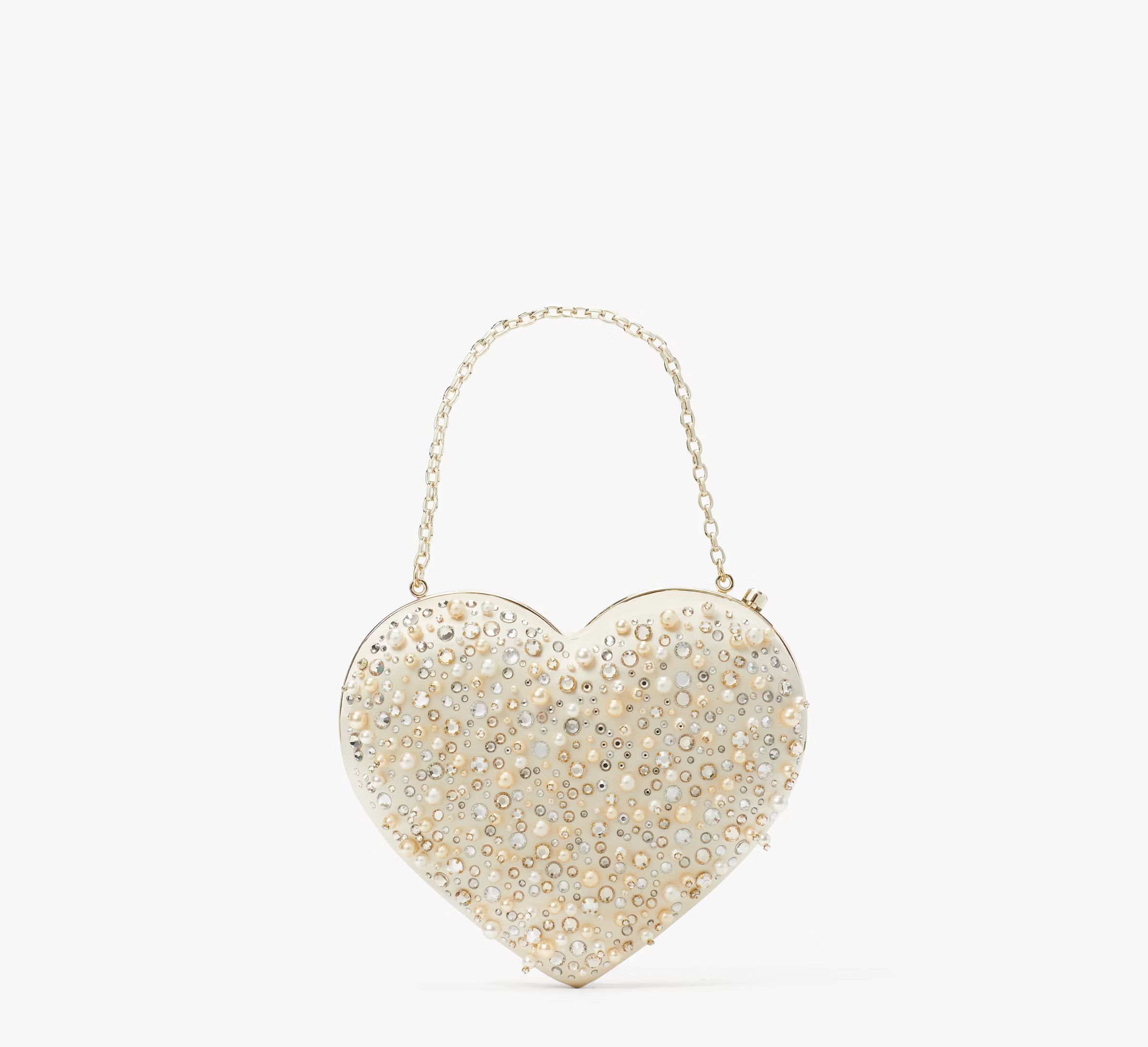 Kate Spade Bridal Embellished 3D Heart Clutch | Kate Spade (US)