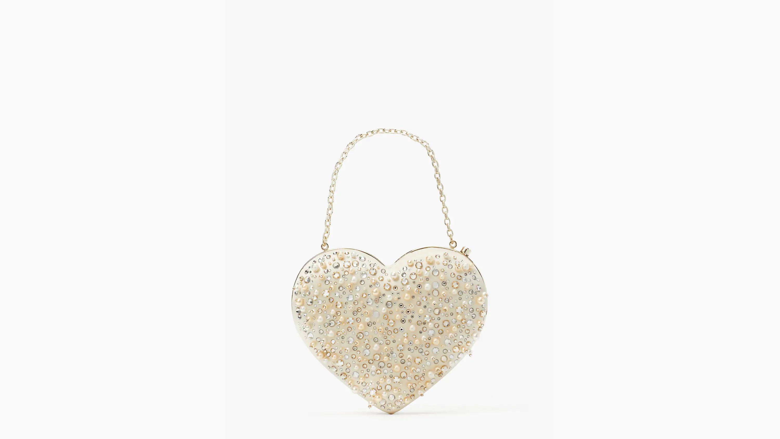 Kate Spade Bridal Embellished 3D Heart Clutch | Kate Spade (US)