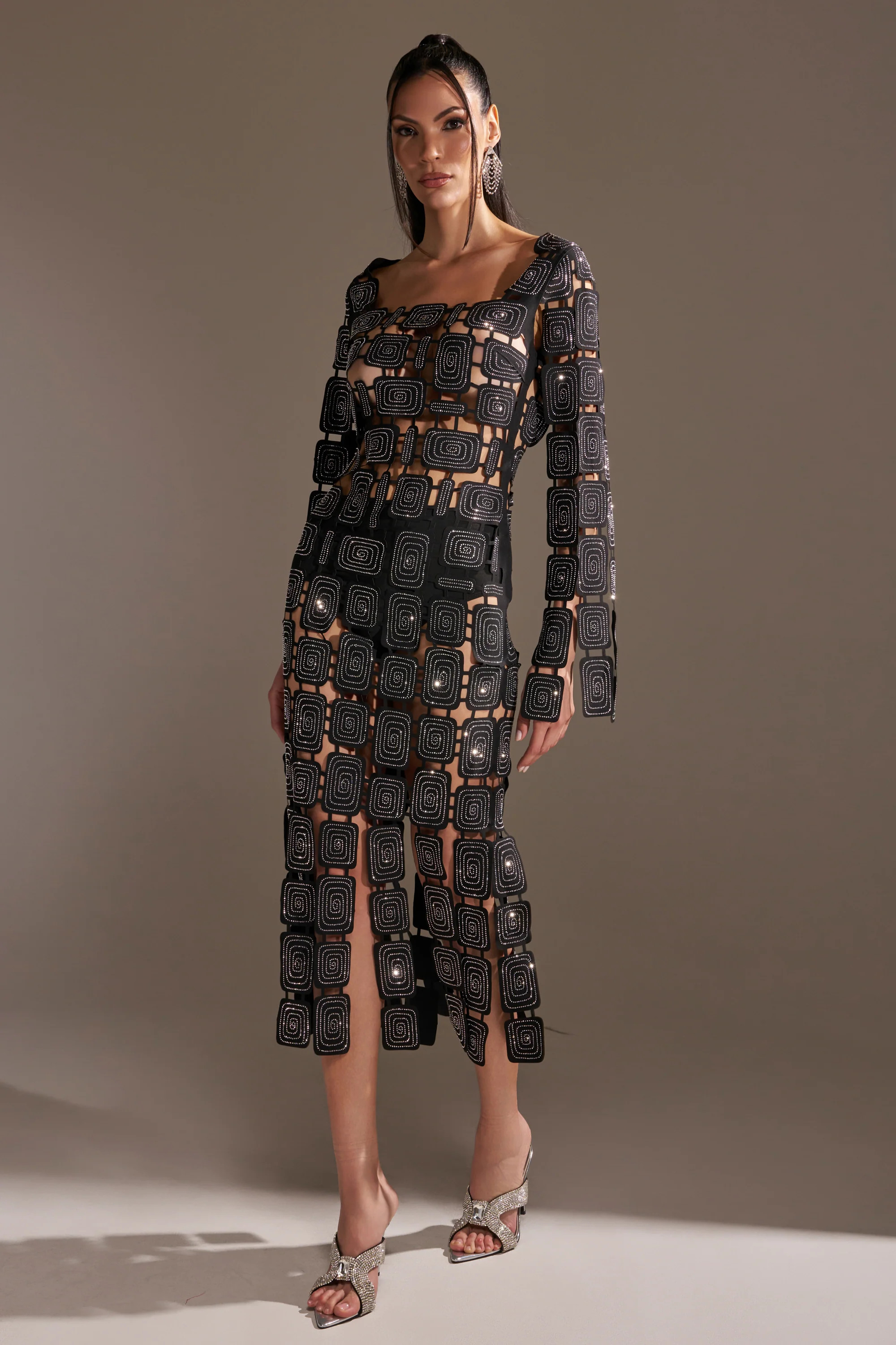 ONLY ONE OF ME RHINESTONE MIDI DRESS | AKIRA