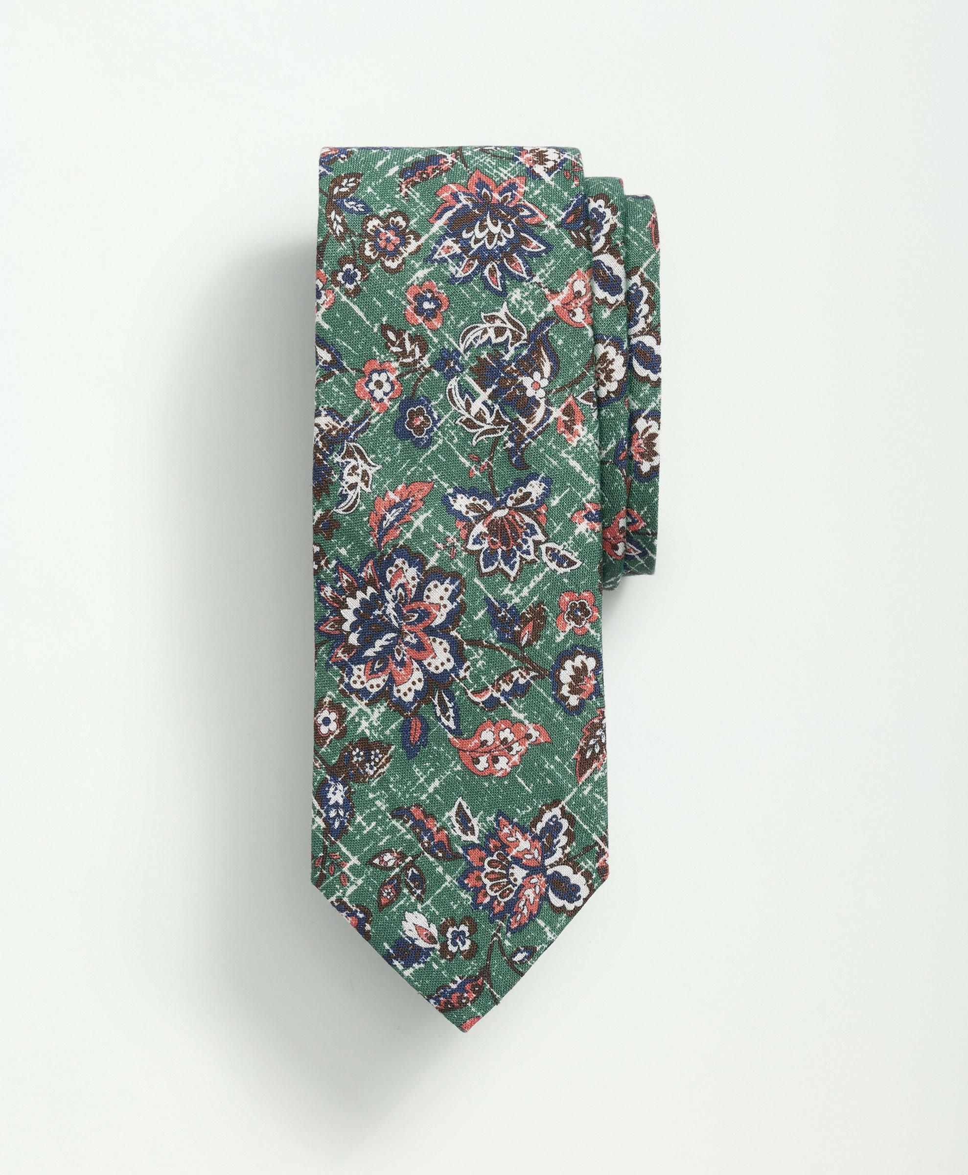 Linen Vintage Floral Tie | Brooks Brothers