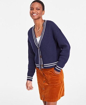 On 34th Women's V-Neck Tipped Cardigan, Created for Macy's - Macy's | Macy's