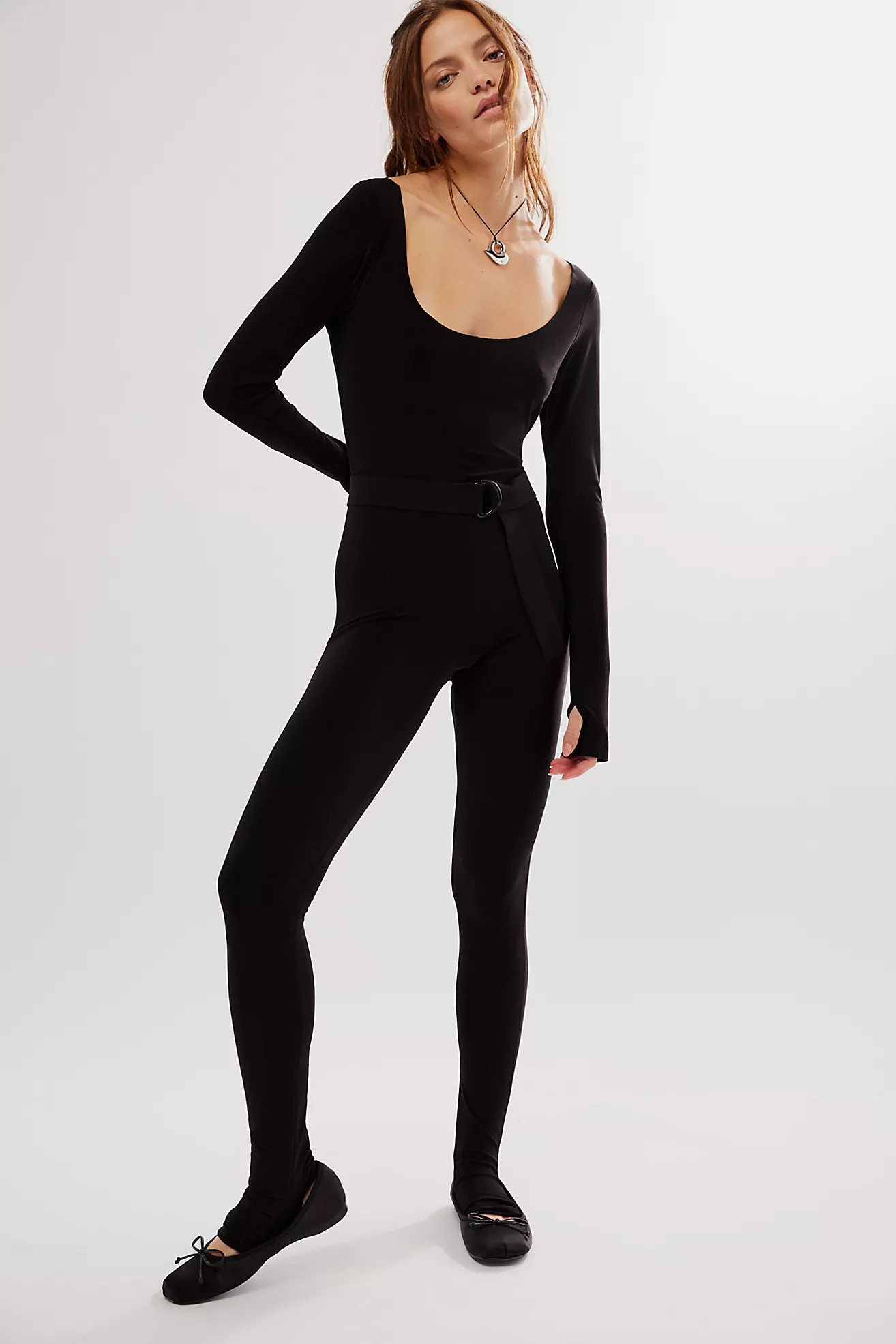 Norma Kamali Deep Scoop Neck Catsuit | Free People (Global - UK&FR Excluded)