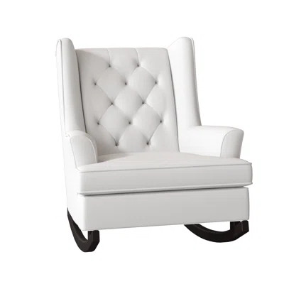 Snowden Rocking Chair Gracie Oaks Body Fabric: Ecru Ivory-19707, Leg Color: Espresso | Wayfair North America