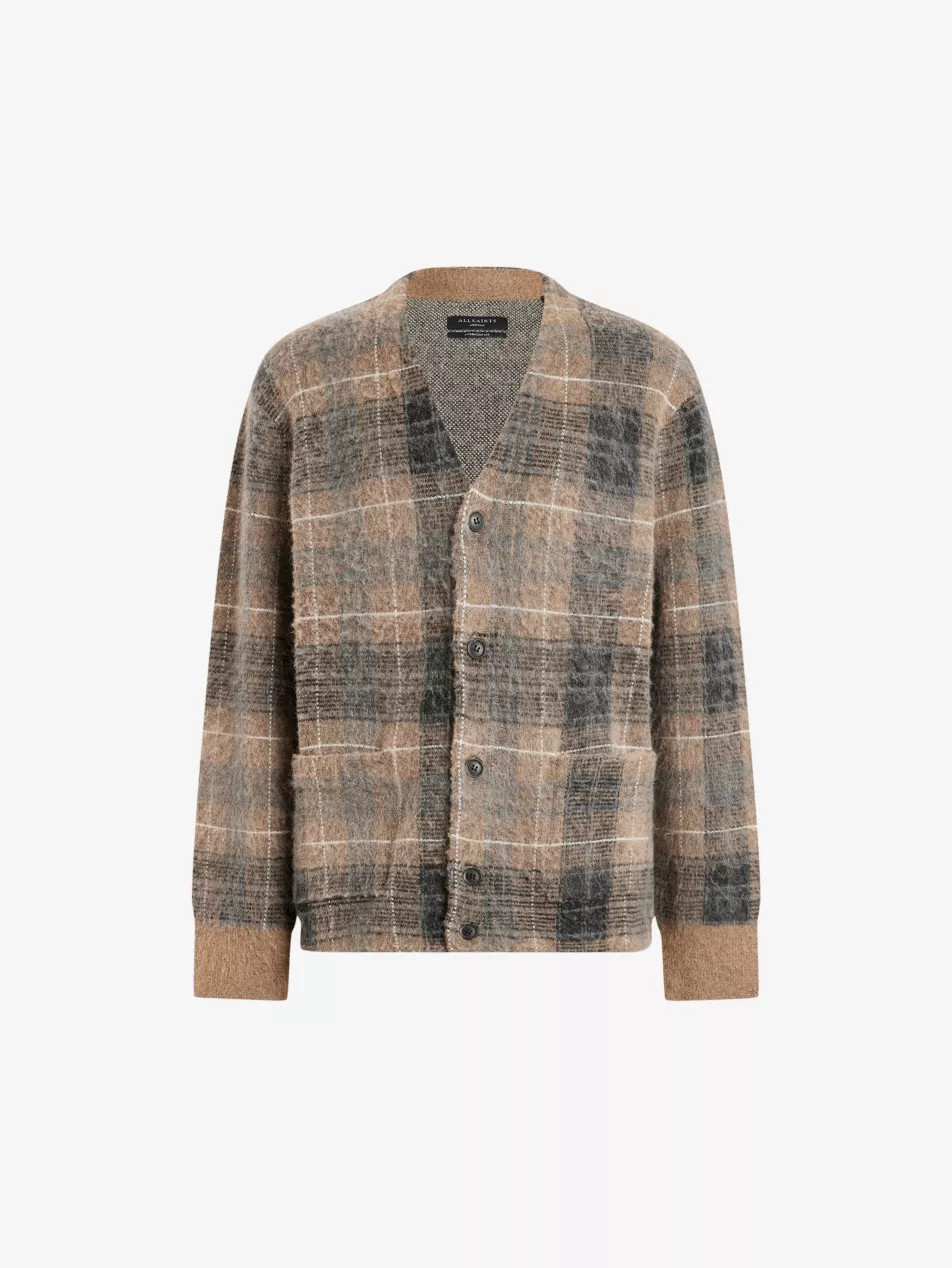Aldrin relaxed-fit checked stretch-wool cardigan | Selfridges