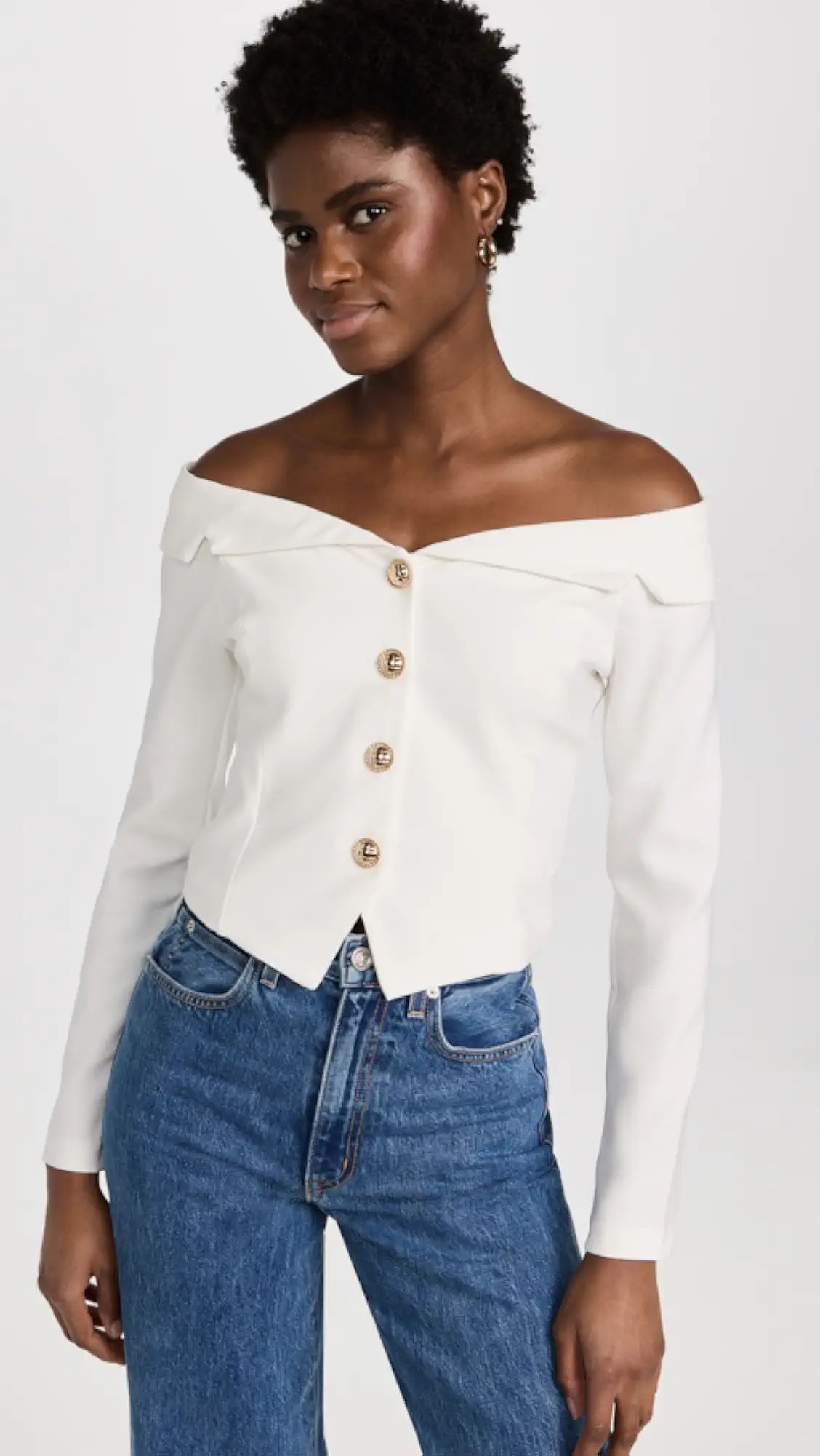 Stretched Off Shoulder Blazer Top | Shopbop