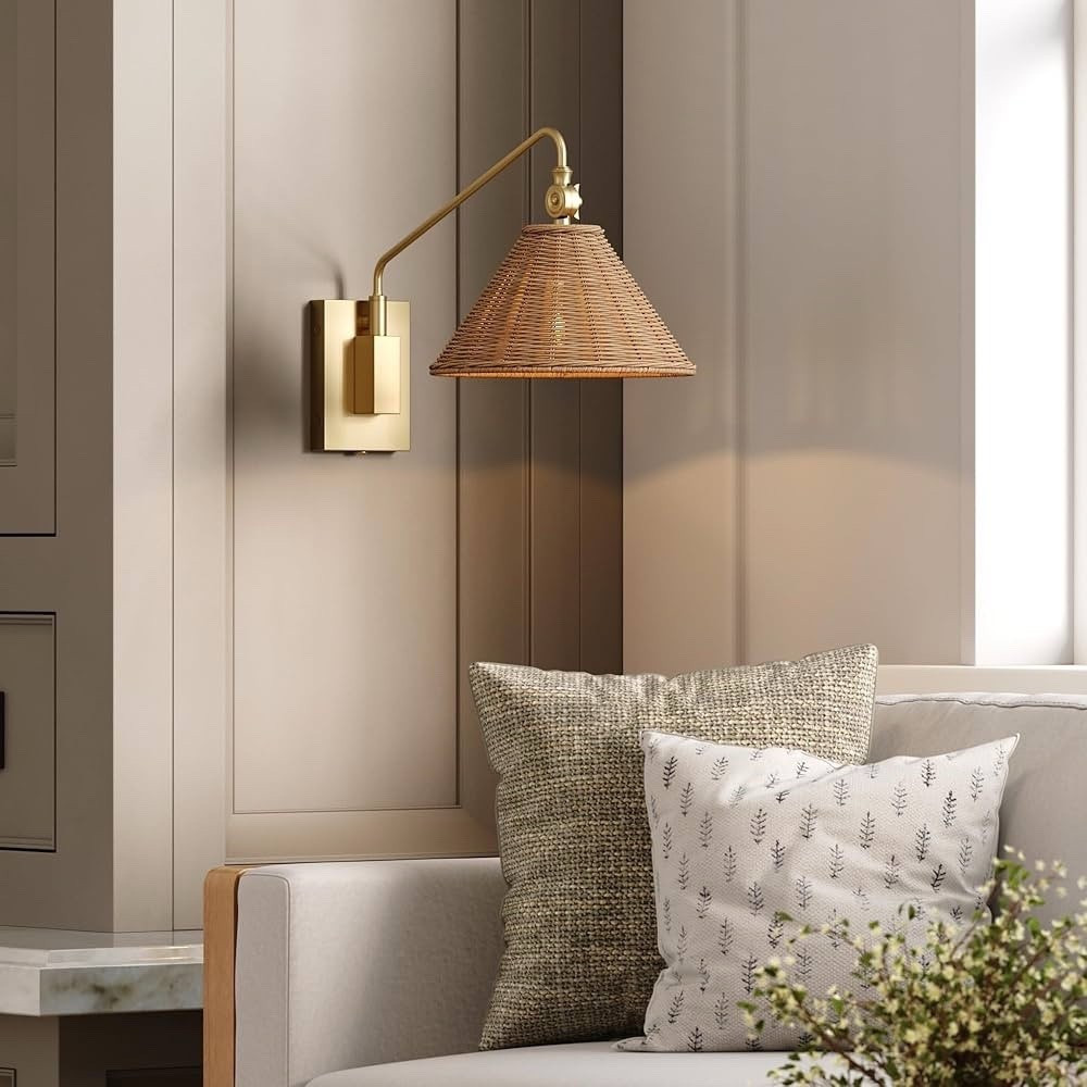 Love this cordless rattan wall sconce for an affordable but style forward lighting option in a guest bedroom! 

#LTKHome