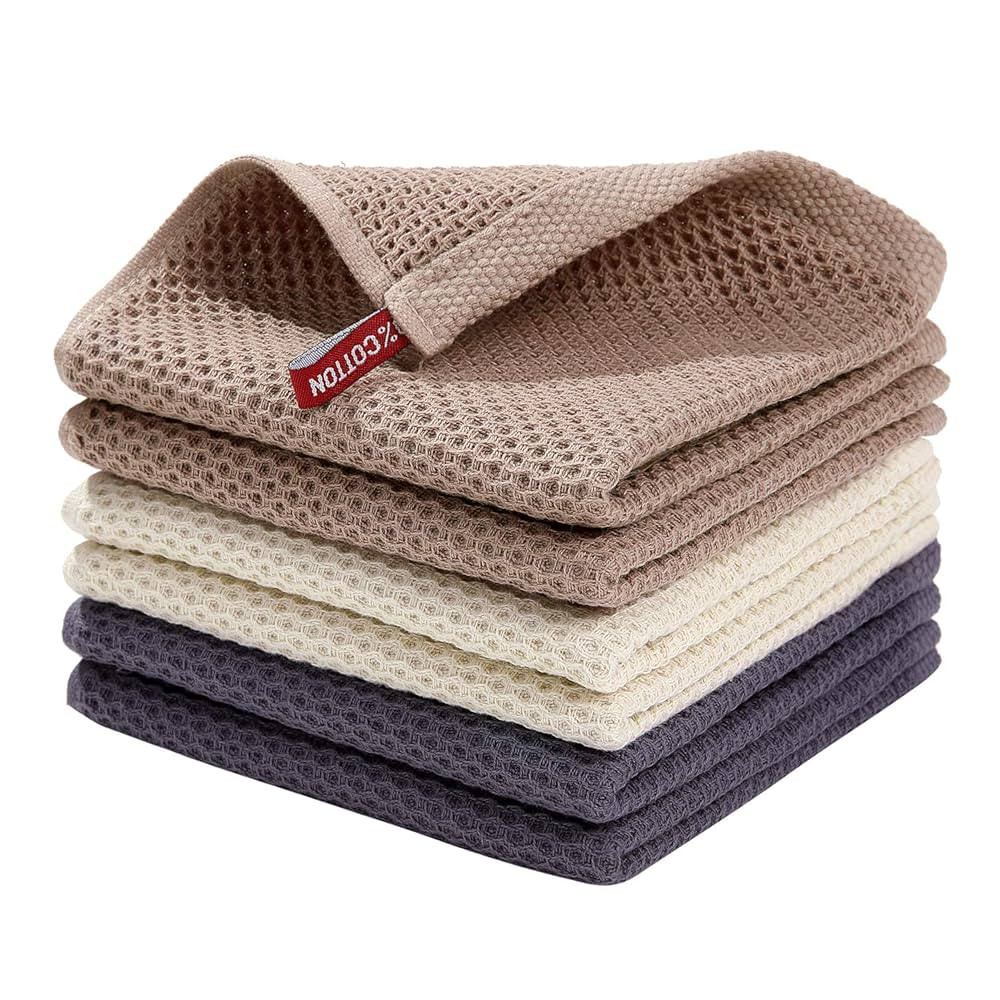 Homaxy 100% Cotton Waffle Weave Kitchen Dish Cloths, Ultra Soft Absorbent Quick Drying Dish Towel... | Amazon (US)