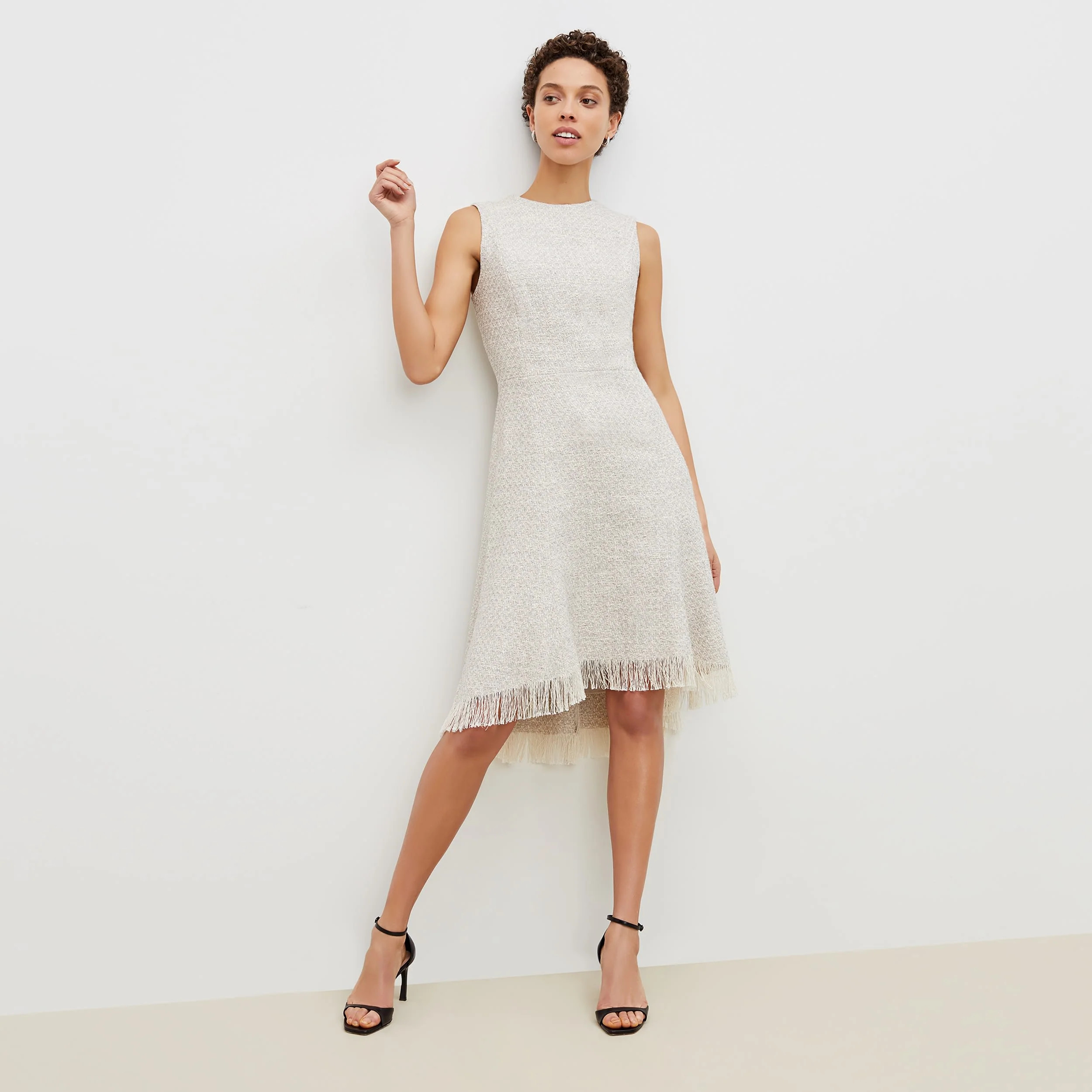 Lindsay Dress - Cotton Boucle :: Sea Salt / Ivory | MM LaFleur