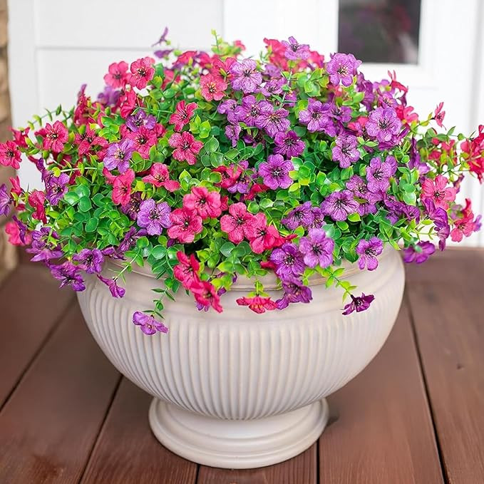 HyeFlora Artificial Flowers for Outdoor Indoor Garden Home Decoration, Faux Flower Daisy with Euc... | Amazon (US)