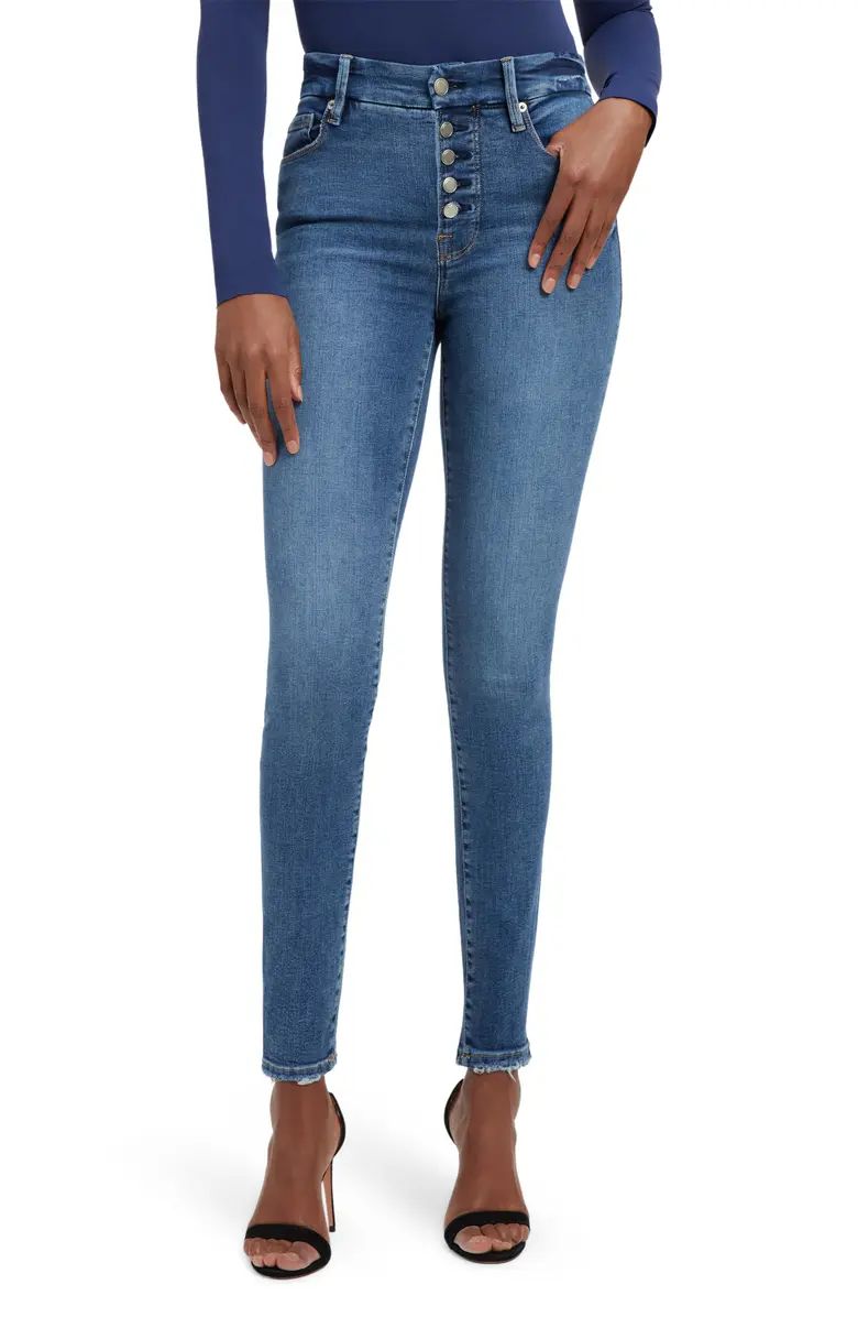 Good Legs Exposed Button High Waist Skinny Jeans | Nordstrom
