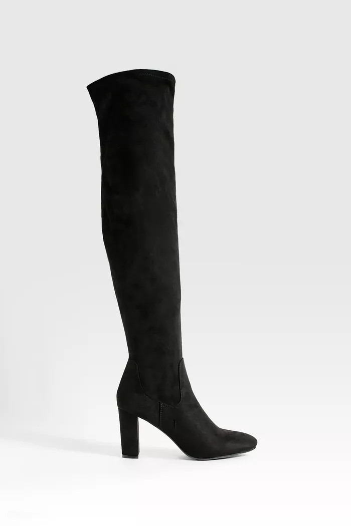 Over The Knee Block Heel Boots | Boohoo.com (UK & IE)