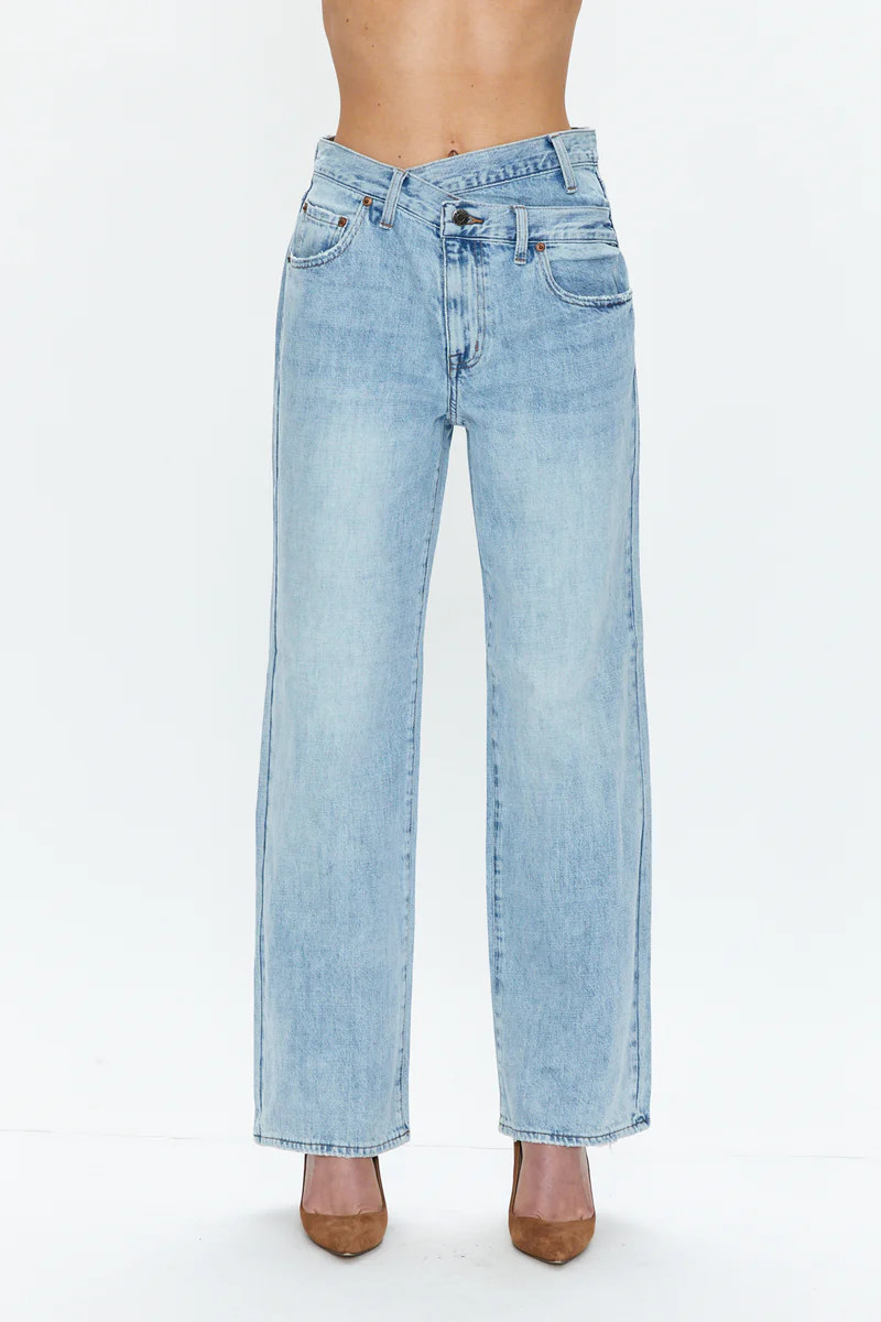 Bobbie Mid Rise Loose Straight Leg w/ Crossover - Nelson | Pistola Denim