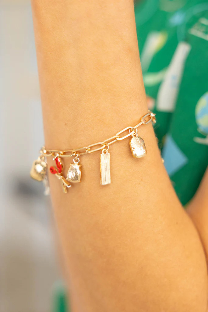PREORDER: Lesson Plans And Lectures Gold Novelty Charm Bracelet | The Mint Julep Boutique