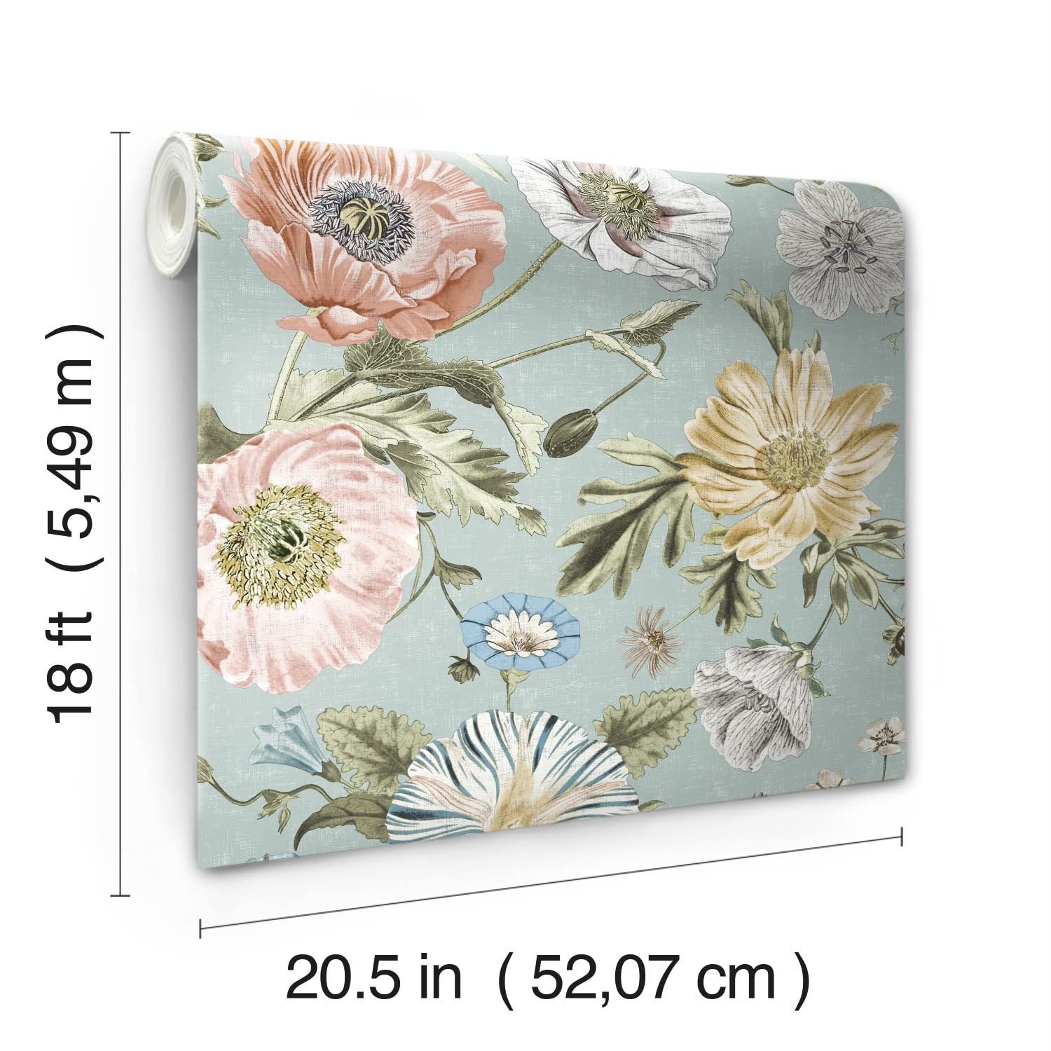 RoomMates RMK12282PL Vintage Poppy Peel and Stick Wallpaper, 20.5 in x 18 ft | Amazon (US)