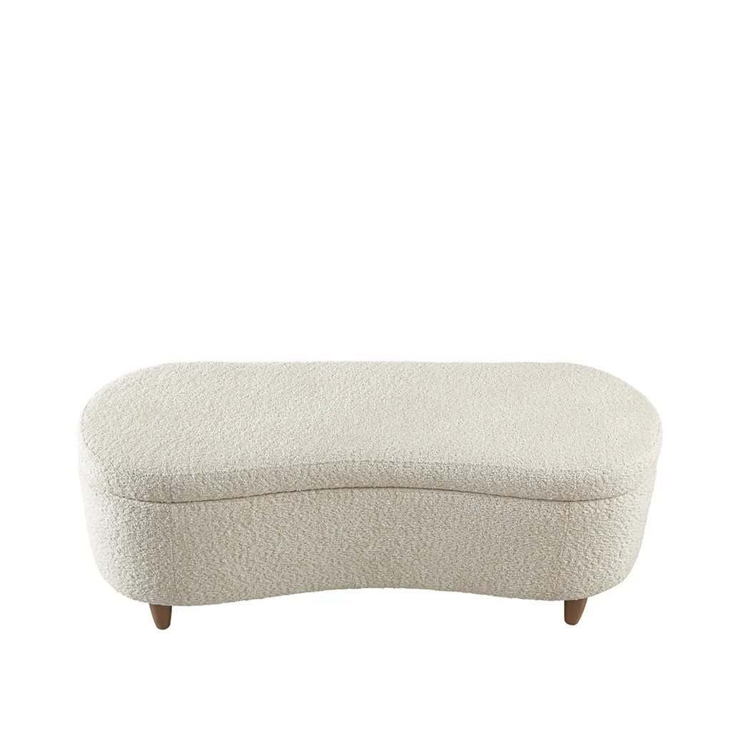 Bailey Cream Boucle Upholstered Flip-Top Storage Bench with Hidden Compartment | Wayfair North America