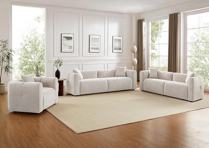 VANOMi Modular Sectional Sofa Set Oversized Cloud Couch with 95" Sofa & 42" Armchairs Living Room... | Amazon (US)