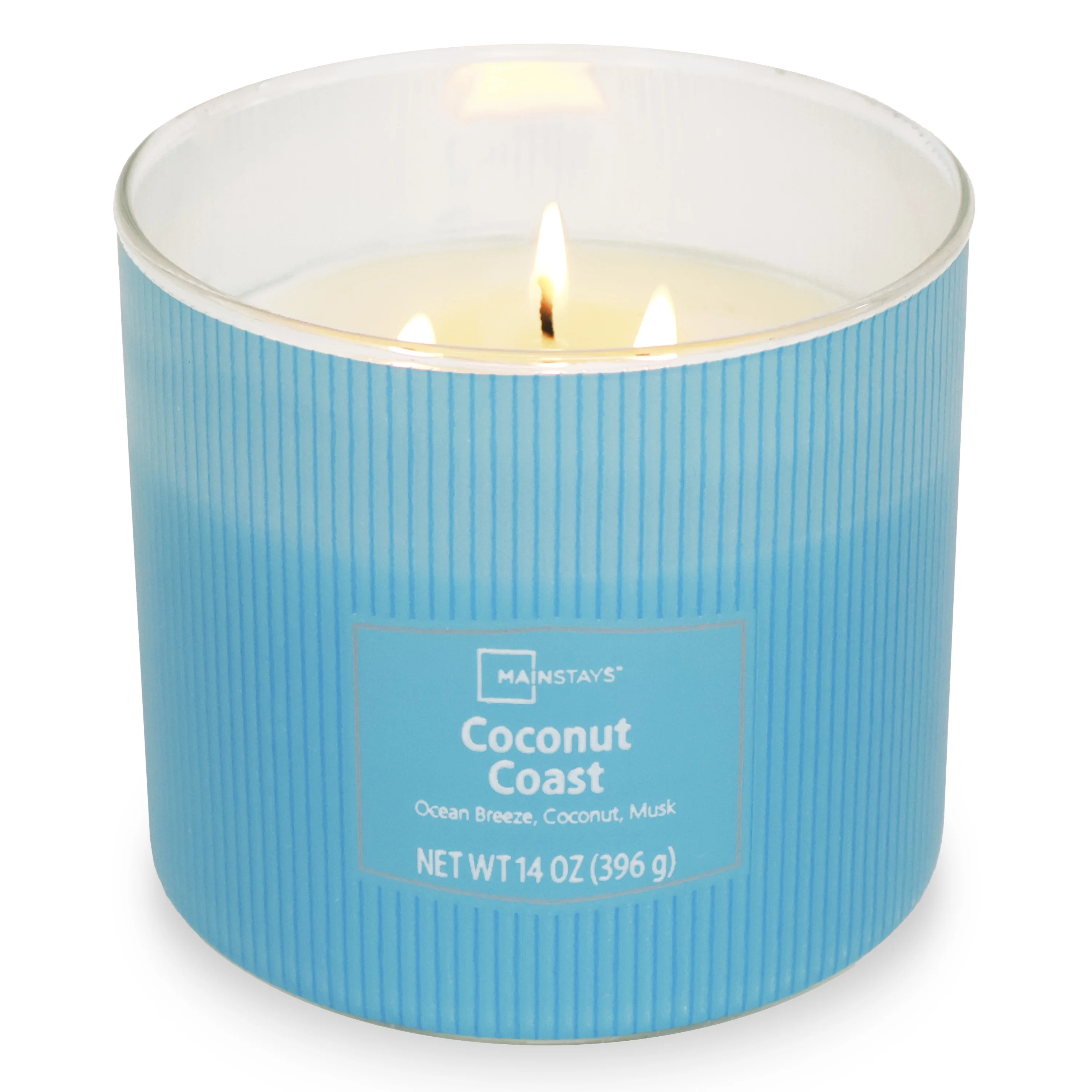 Mainstays 3-Wick Textured wrapped candle, Coconut Coast Fragrance, 14oz - Walmart.com | Walmart (US)