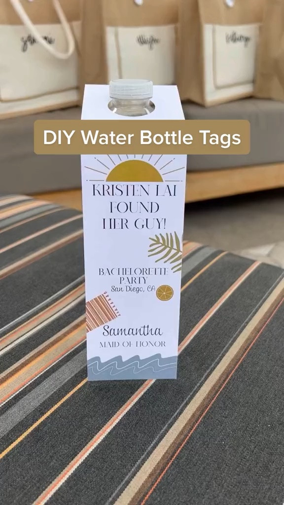 DIY water bottle tags! Forgot to mention I printed on cardstock paper

#LTKWedding