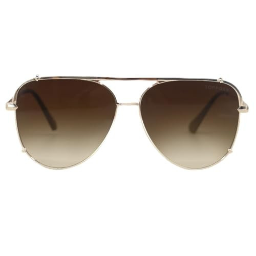 TOPFOXX Cristina Aviators Sunglasses (Brown) | Amazon (US)