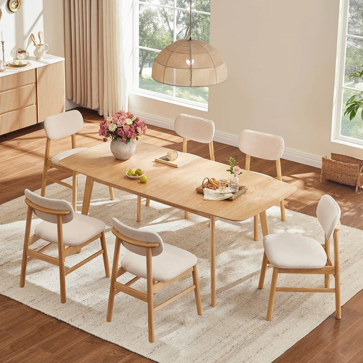 Hilda Extendable Wood Dining Table | Modern Wood Design | Chita