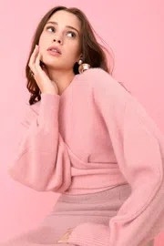 Blush Ballet Wrap Sweater | THE YES