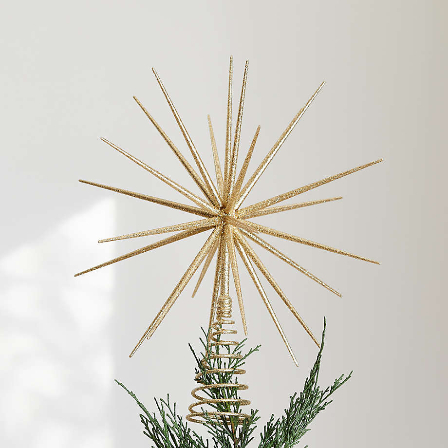 Glitter Silver 3D Star Christmas Tree Topper + Reviews | Crate & Barrel | Crate & Barrel