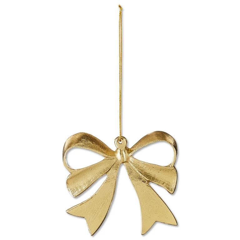 Gold Aluminum Bow Christmas Ornaments, 4.5", 8 Count, by Holiday Time | Walmart (US)